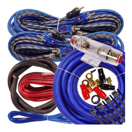 Complete 4 Channels 2000W Gravity 4 Gauge Amplifier Installation Wiring Kit Amp PK1 4 Ga Blue - for Installer and DIY Hobbyist - Perfect for Car/Truck/Motorcycle/RV/ATV