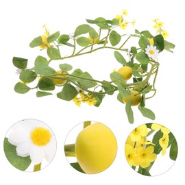 IWOWHERO Fake Lemon Garland Artificial Green Leaves Decor for Spring Elegant Indoor Wall Door Decoration for Home Living Room Bedroom
