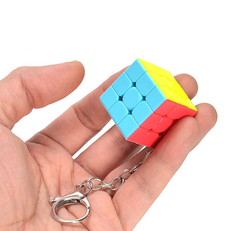 Yealvin Mini Keychain Cube, Mini 3x3 Keyring Cube 3x3 Magic
