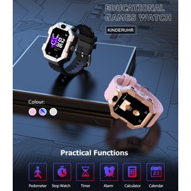 Smartwatch for Children, Phone Watch, Children's Pedometer, 25 Games, Camera, Video Alarm Clock, Music Memory, Torch, SOS Children's Watch, Calling for Boys and Girls