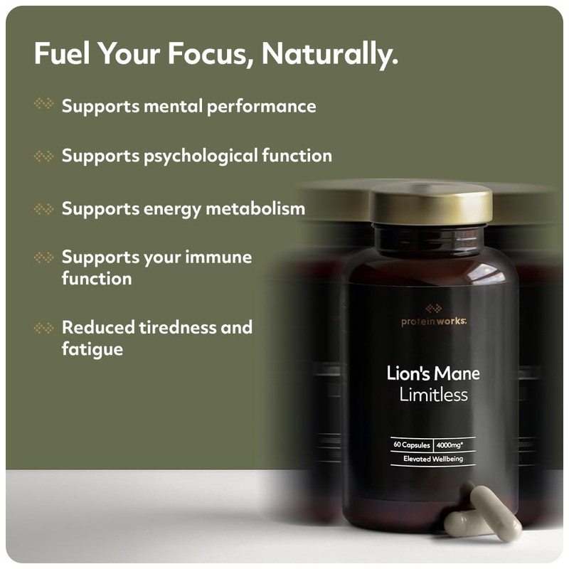 Lion's Mane Limitless | 4000mg Per Serving | Supports Brain