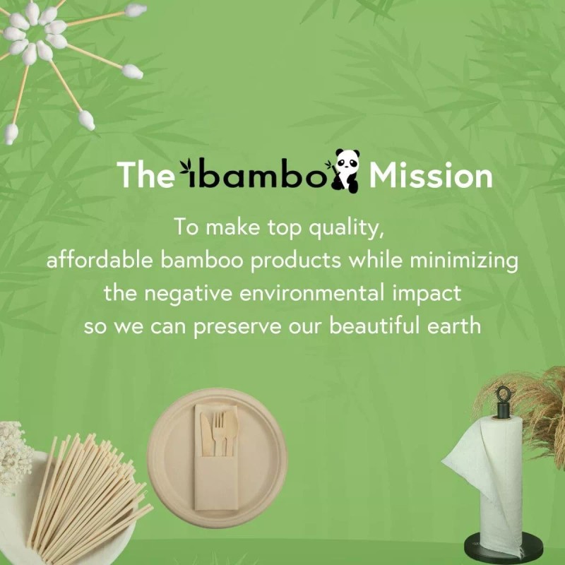 Ibambo Bamboo Cocktail Napkins - 50 Pack, 2-Ply, Ecofriendly Beverage