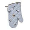 Cooksmart Farmers Kitchen Blue Cotton Oven Gauntlet (16x31cm, 100% Cotton,
