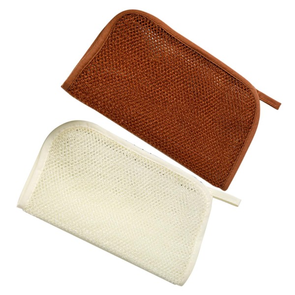 Gatuida 2Pcs African Exfoliating Bath Net Sponge Double Back Scrubber