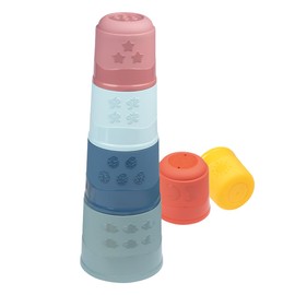 Little Smoby - Magic Tower - Cup Tower - Identification of Shapes and Colours - Stacking Game - Fine Motor Skills - from 12 Months - French Product