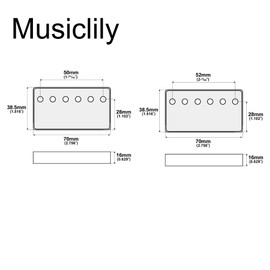 Musiclily Pro 50/52mm Nickel Silver Alloy Humbucker Pickup Covers Set for Imported Electric Guitar, Gold (Set of 2)