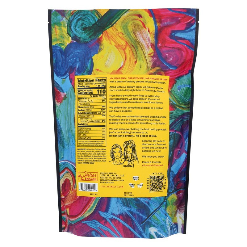 Stellar Snacks Simply Stellar Pretzels, 16 Oz Large Resealable Bag,