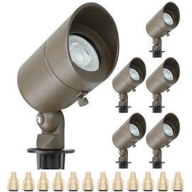 Lumina Lighting® 4W Landscape lighting 12V Landscape Lights Low Voltage Landscape Spotlights Warm White Waterproof Outdoor Replaceable LED Bulb for Garden, Lawn, Porch, Patio and Yard (Bronze, 6-Pack)
