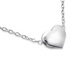 Love Heart Necklace 925 Sterling Silver Tiny and Discreet