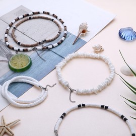 FASACCO Surfer Necklace for Men Puka Shell Necklaces Men Sea Shell Beach Necklace Pookah Shells Choker 18 Inch