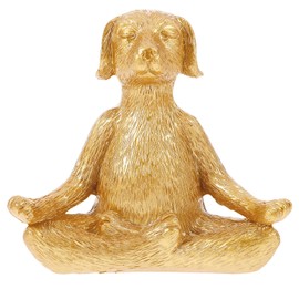 Alipis Meditating Dog Statue Buddha,Resin Zen Animal Yoga Figurine Decorative Tabletop Collectible for Flower Beds Home Decoration Garden Yard Lawn