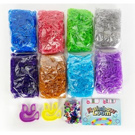 Rainbow Loom® Treasure Box Sparkle Edition, 8,000 Rubber Bands in 8 Different Sparkly Colors, and a Bonus of 2 Happy Looms, Great Activities for Boys and Girls 7+