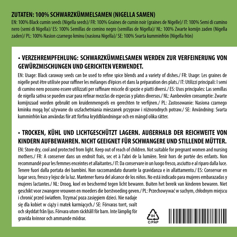 Whole black cumin (250g, 8.8 oz), Nigella seeds, Kalonji, 100%