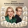 Fecoul Smart AI Glasses with 164 Languages Translator, Photochromic, Gold