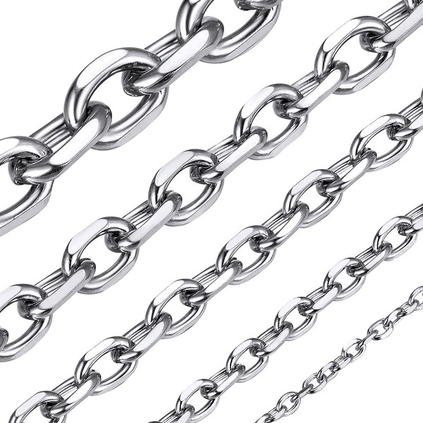 Rolo Cable Chain for Men Women 3mm 18 Inch Stainless