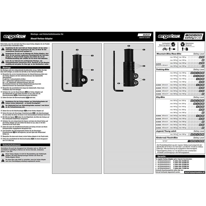 P4B Ahead Adapter for 1 1/8 Ahead Stems in Black/Matt