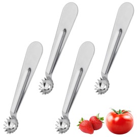 4pcs Tomato Corer Tool, Stainless Steel Tomato Strawberry Stem Remover Strawberry Huller Fruit Vegetable Core Baller Tool for Kitchen