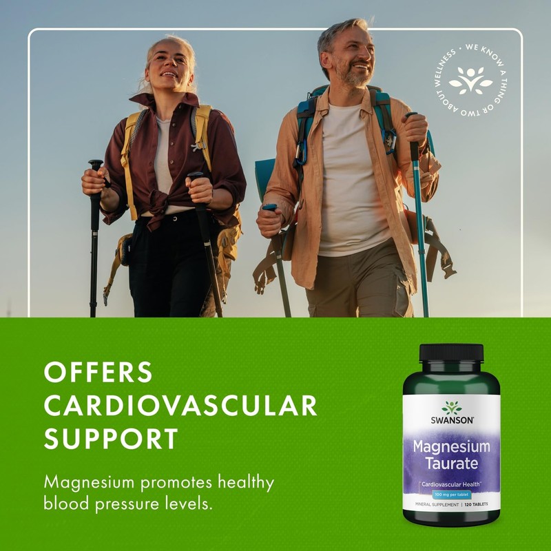Swanson Magnesium Taurate - Mineral Supplement - Natural Magnesium &