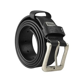 Police Mens Genuine Leather Sport Belt 4cm High Adjustable Nickel Free, Black 46