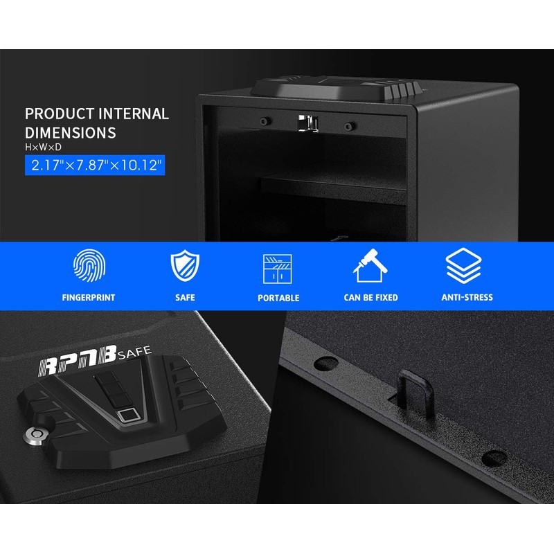 RPNB Gun Security Safe, Quick-Access Firearm Safety Device with Biometric