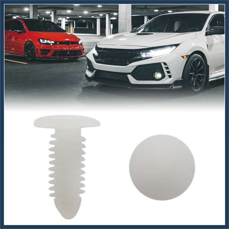 INFINAUTO 30Pcs White Plastic Rivets Splash Guard Fastener Push Type