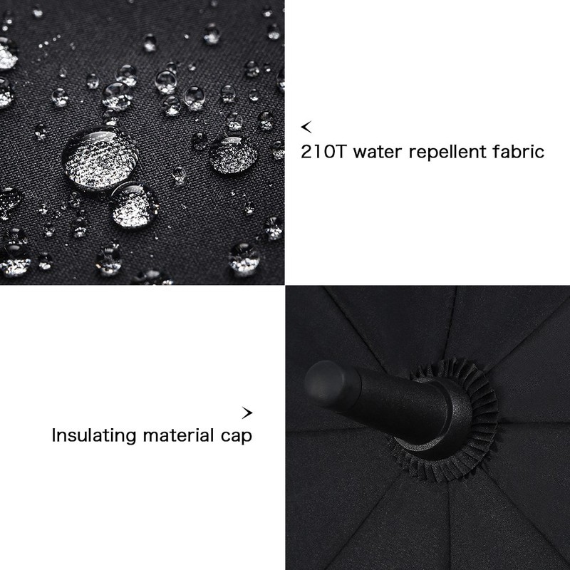 Auto opening Handle Umbrella StormProof Golf Umbrella for men, black