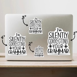 (1PC) I'm Silently Correcting Your Grammar Style 5 Sticker for Phone Tablet Laptop Car Truck Window | 4" Sticker |