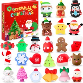 Chennyfun Advent Calendar 2024, Squishy Animal Toys Christmas Countdown Calendar 24 Days Surprise, Relief Stress Party Bag Fillers Surprise Gifts for Kids and Adults