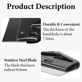 Paint Trim Guard, Skirting Board Paint Shield, 12inch Multi Purpose Paint Wallpaper Scraper, Paint Edger, for Cutting in, Paint Smearing, Repairing Wallpaper, Paint Guide & Measurement (Black)