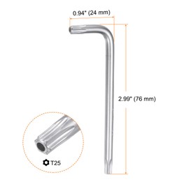 sourcing map 2pcs T25 Tamper Proof Torx Star Key Bit Wrench 2.99" L-Shaped 6 Points Wrenches Chrome-Vanadium Steel Hand Tool for Automotive/Home Repairs