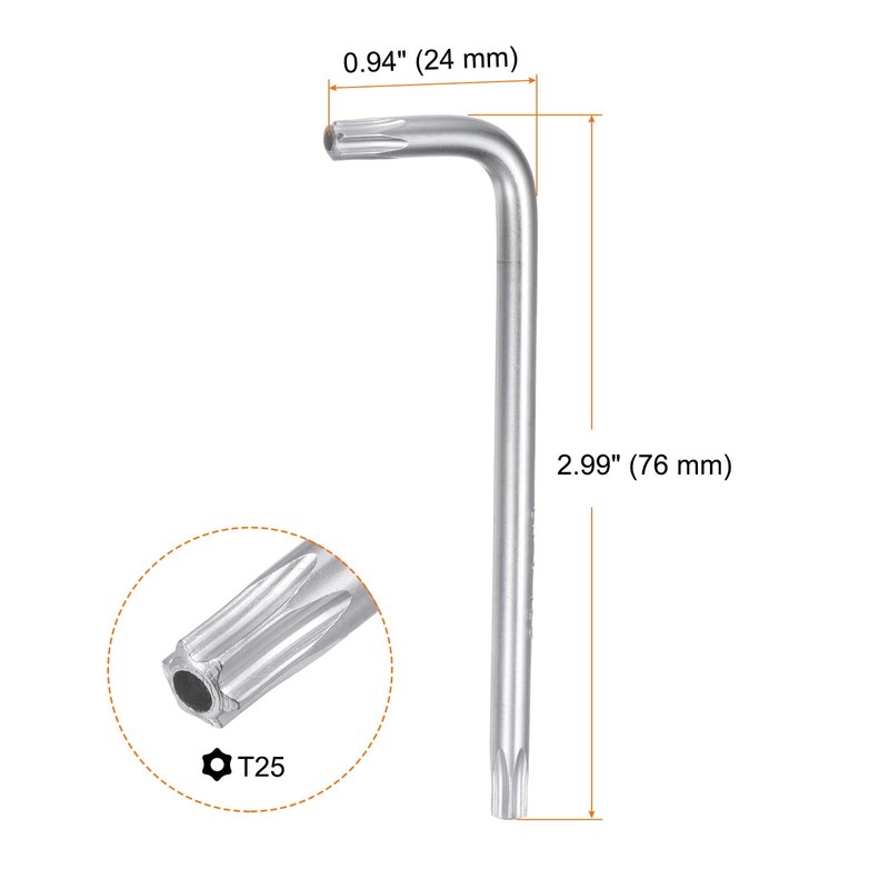 sourcing map 2pcs T25 Tamper Proof Torx Star Key Bit