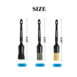 MVEQRRN 3pcs Car Detailing Brush Set-1pcs Boars Hair Car Detailing Brushes,1pcs Ultra Soft No Scratch Detailing Brush for Air Vent,Leather Seat 1pcs Detail Brushes car Detailing for Interior Exterior