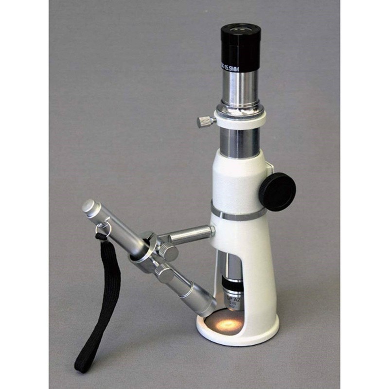 AmScope H100 Handheld Stand Measuring Microscope, 100x Magnification, 17mm Field