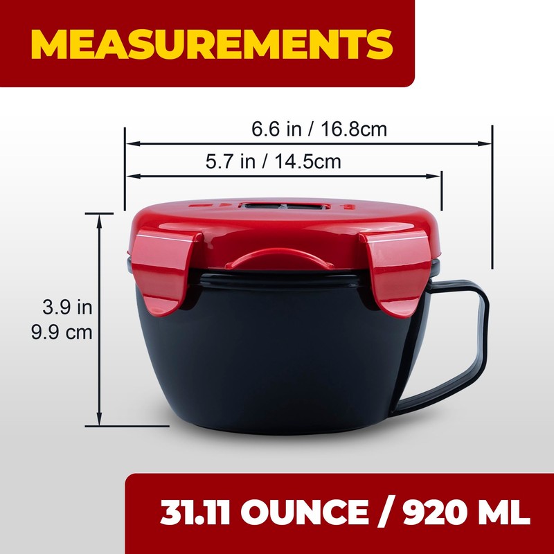 MATICAN Microwave Soup Bowl with Lid, Soup Mug with Lid,
