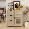 FATORRI Fluted Sideboard Buffet Cabinet with Storage, Small Coffee Bar