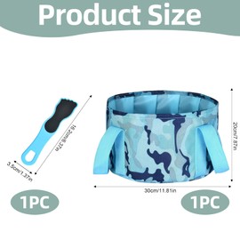 Foldable Foot Bath Spa Bowl,Foot Soak Bowl For Travel,Camping,Washing,Fishing with 1 Foot File(15L)