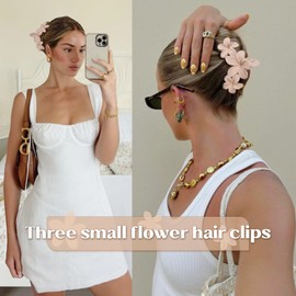 PROPOG Flower Hair Clip Large Pack of 8 Hair Clip Flower for Thick Thin Hair Non-Slip Flower Hair Clip Women's Elegant Hair Accessories for Women Girls