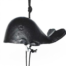 Oavand Japanese Bless Whale Small Wind Chimes Outdoor, Iwachu Cast Iron Lucky Temple Wind Bell Memorial and Sympathy Wind Chimes for Outside Good Luck for Garden, Patio, Balcony