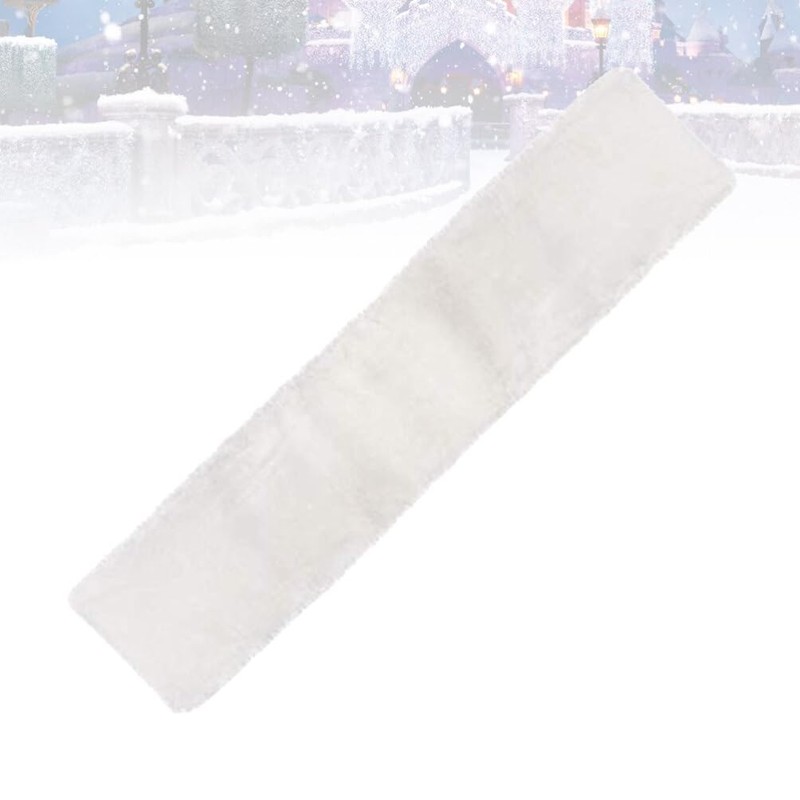 Operitacx Plush Table Runner White Faux Fur Table Runner, Christmas