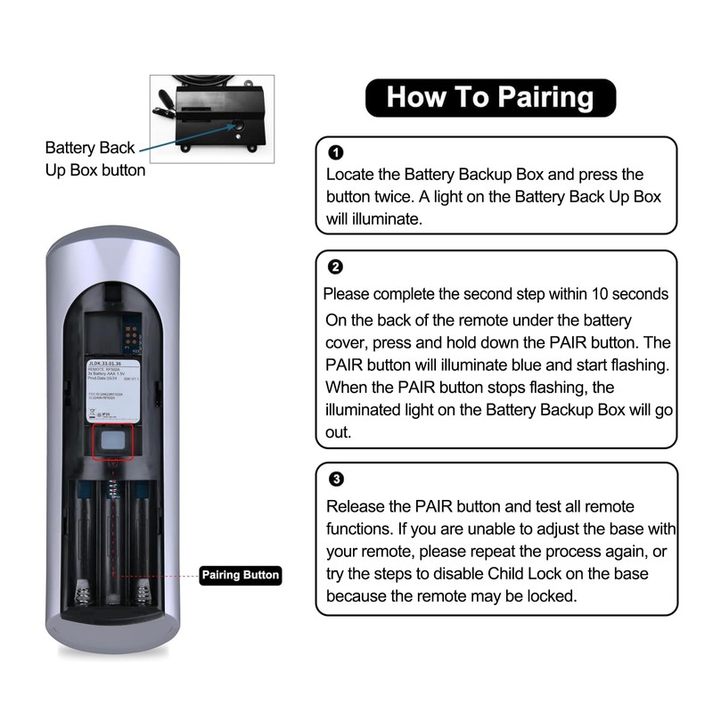 PZL RF358A RF502A Replacement Remote Control for Tempurpedic Ergo/Ergo Extend