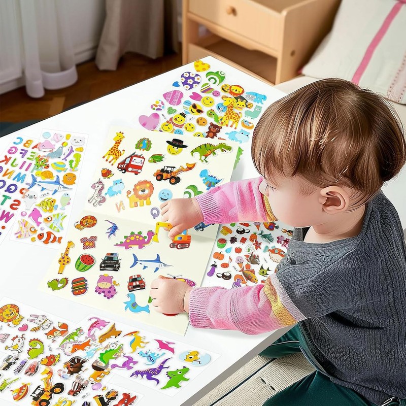 Ginhkok Children's Sticker 3D Car Vehicle Reward Reward Sticker Cute