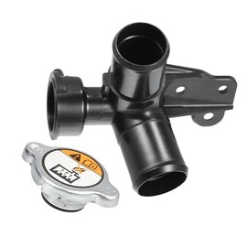 HEROFFIX Engine Radiator Filler Neck with Fully Sealed Cap Replacement for Hyundai Accent Veloster 1.6L L4 2012-2017, 25329-1R200/25330-1R000 Plastic Black 1Set