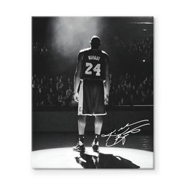 Kobe Bryant Canvas Wall Art Decor - 24X30 inch Iconic Black and White Spotlight Image, Lakers Legend Tribute with Jersey Number 24, Inspirational Basketball Artwork for Home and Office Wall Decoration