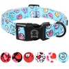 MR. CHUBBYFACE Valentines Dog Collar,Cute Blue Love Heart Cotton Dog