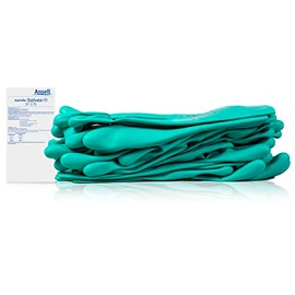 Ansell Alphatec Solvex 37-175 Guantes de nitrilo resistentes a los productos químicos para limpieza, agricultura, alimentos, mecánica, XL (10), verde 