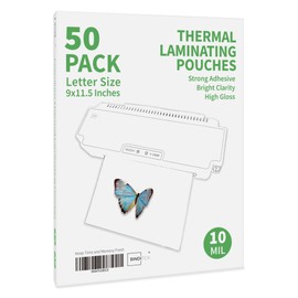 Binditek Binditek 50 Pack 10 Mil Thermal Laminating Pouches, 9x11.5 Inches Laminating Sheets, for Letter Size, Ultra Clear, Glossy, Hold 8.5x11 Inches, Heat Seal, School Office Supplies