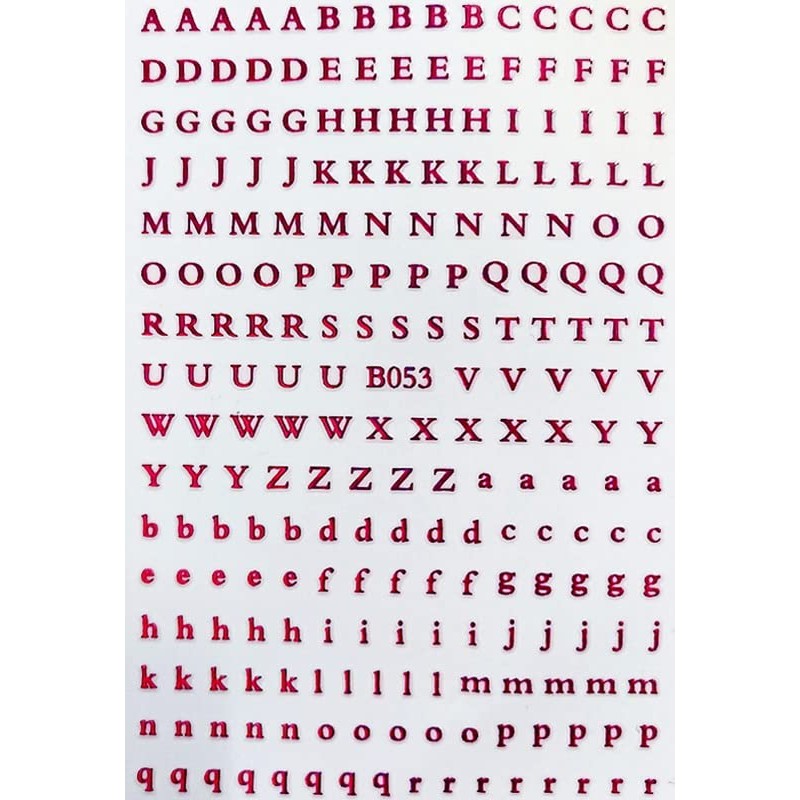 LANODO 8 Pcs Nail Stickers Alphabet 3D English (8 Colors)