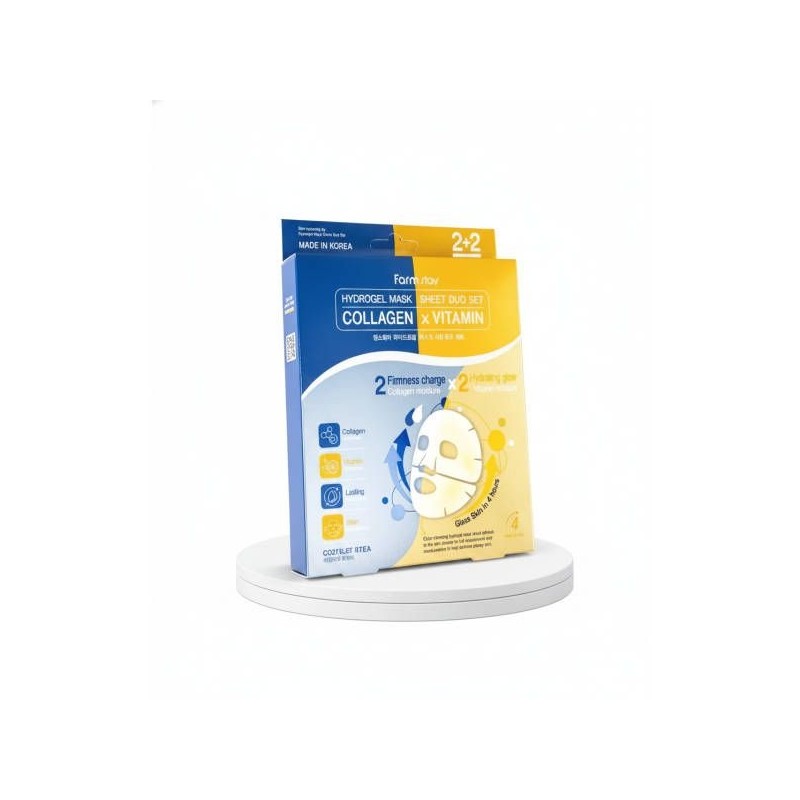 FARMSTAY Collagen x Vitamin Hydrogel Mask Duo Set 1 box