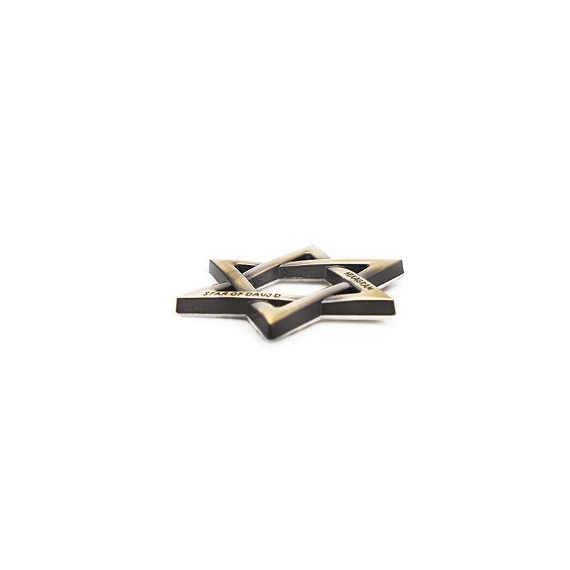 CARRUN 2 PCS 3D Hexagram Six Pointed Star Metal Emblem