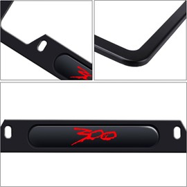 HUIANTS 2PCS License Plate for Chrysler 300/C/ 300S Premium Car License Plate Bracket Holder, Premium Aluminum Alloy Weather Proof License Plate Covers with Screw Caps Cover Set Car Accessories